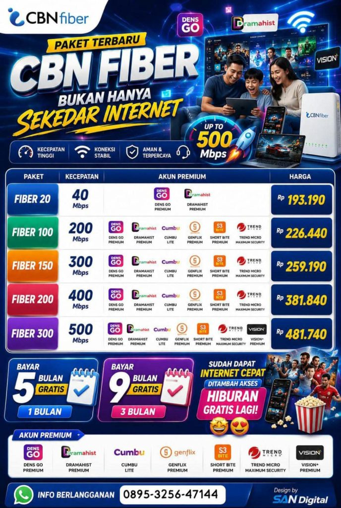 Brosur Pasang WIFI CBN Fiber Semarang