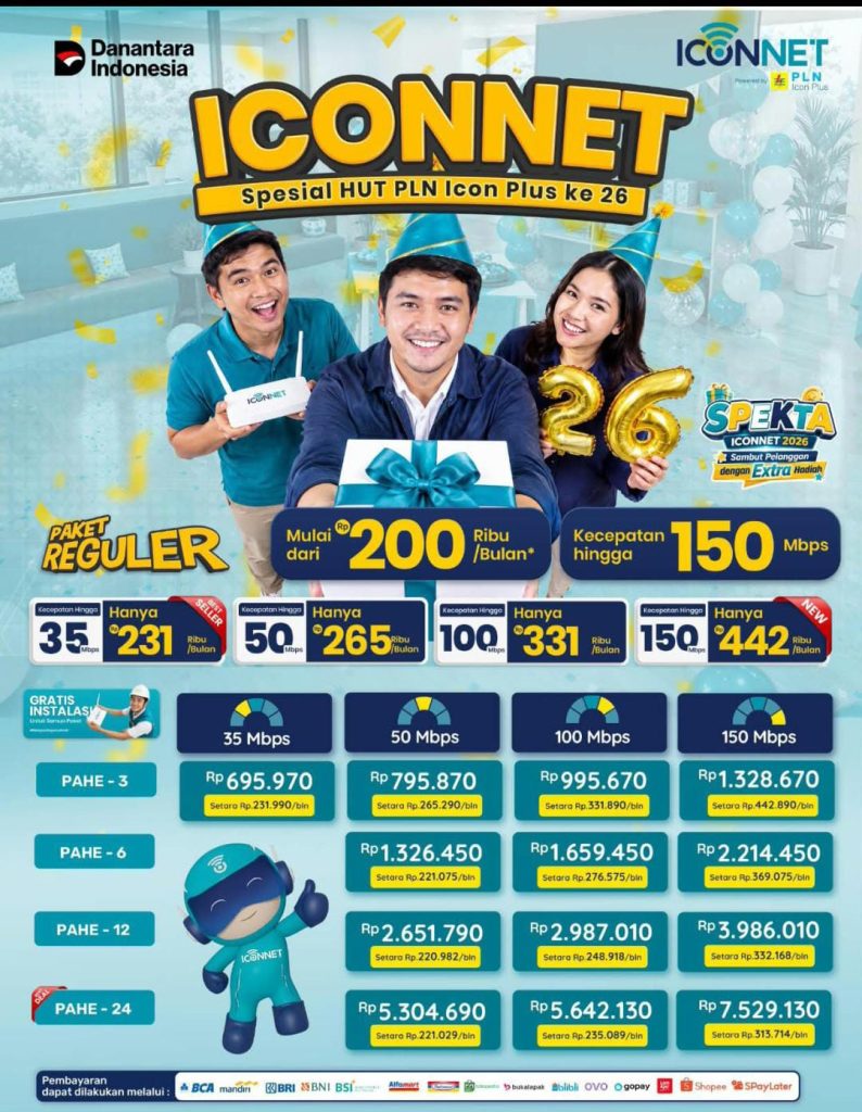 Pasang WIFI Iconnet Paket Reguler Sumedang